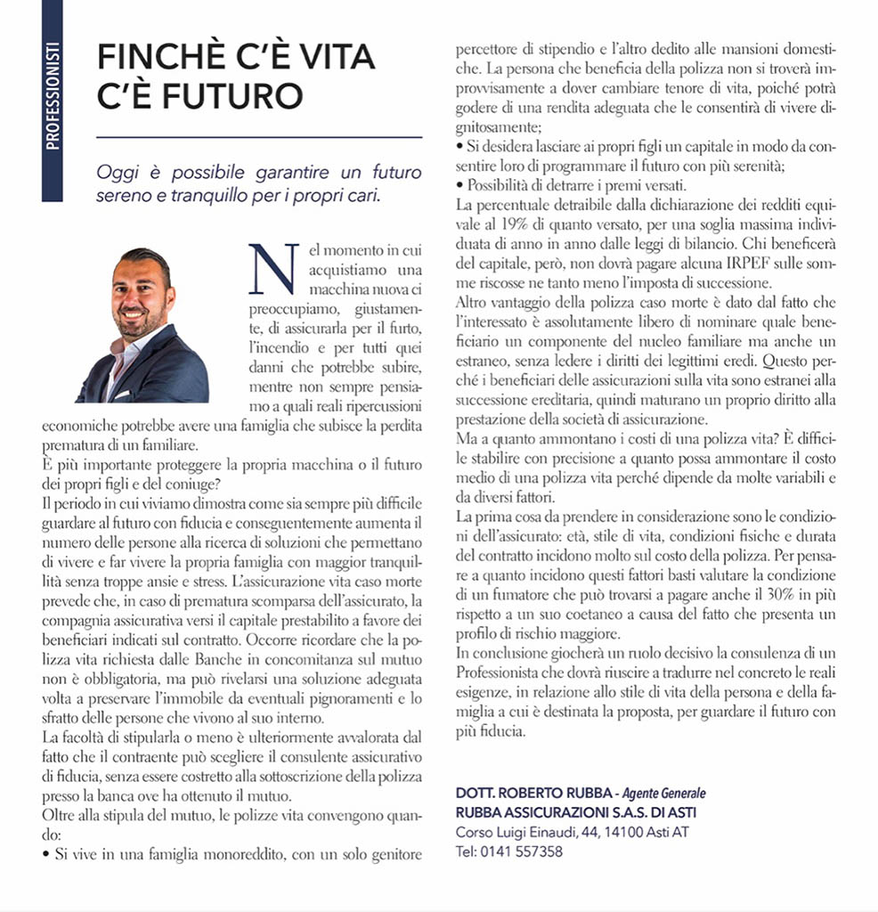 finche-ce-vita-ce-futuro 